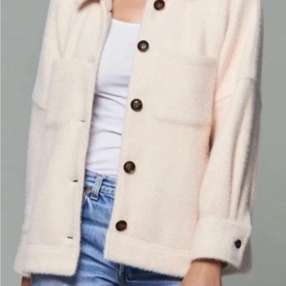 Anthropologie GREYLIN‎ Jacket Shacket Oversized Button Down Jacket Pockets Small